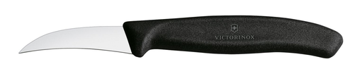Nóż do jarzyn, zagięty, ostrze 60mm, inox, czarny | VICTORINOX, 6,7503
