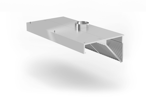 Okap przyścienny skośny z oświetleniem, 1200x700x450 mm, inox | HENDI, 229316