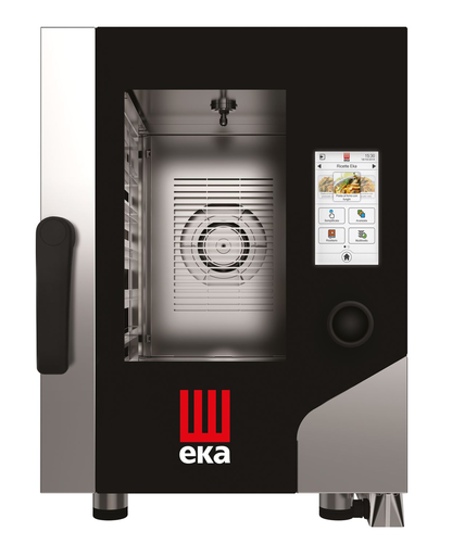 Piec konwekcyjno - parowy, elektryczny, 6xGN2/3, 5.2 kW, 400V, 500x750x700 mm, czarny | EKA, Millennial Touch Screen