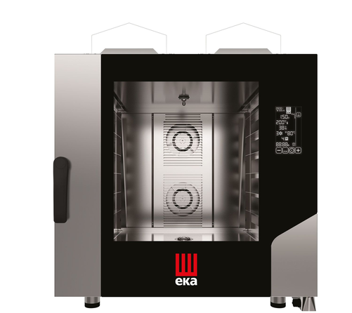 Piec konwekcyjno - parowy, gazowy, 6x600x400, 14 kW, G20, 850×1035×951 mm, inox | EKA, Millennial Black Mask