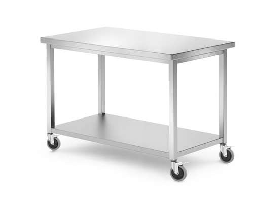 Stół jezdny z półką, skręcany, 1200x600x850 mm, inox | HENDI, 815793