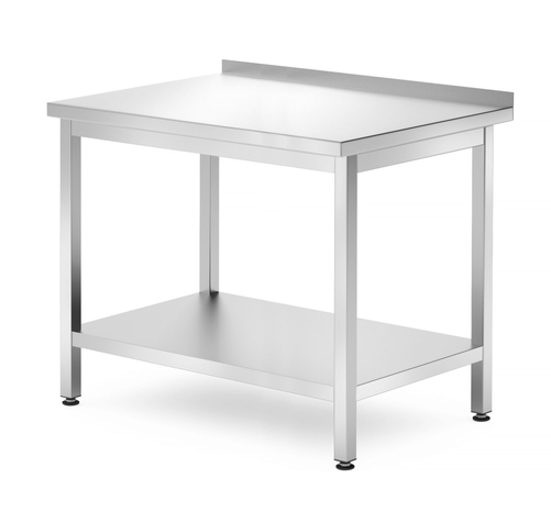 Stół roboczy przyścienny z półką, skręcany, 1000x700x850 mm, inox | HENDI, 812723