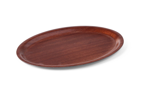 Taca antypoślizgowa owalna 230x160 mm, brązowa | HENDI, 507964