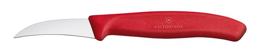 Nóż do jarzyn, zagięty, ostrze 60mm, inox, czerwony | VICTORINOX, 6,7501