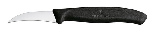 Nóż do jarzyn, zagięty, ostrze 60mm, inox, czarny | VICTORINOX, 6,7503