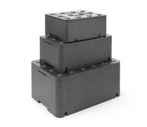 Pojemnik termoizolacyjny z piocelanu, 47 l, 600x400x296 mm, czarny | HENDI, 707593