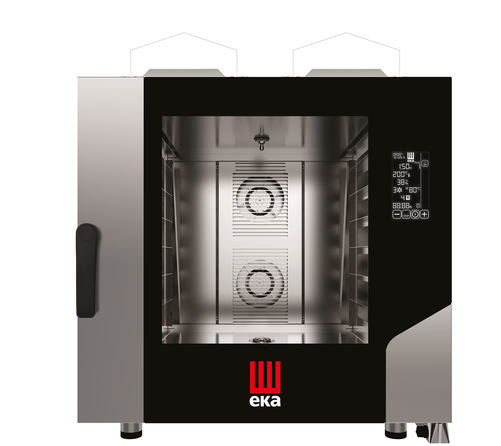 Piec konwekcyjno - parowy, gazowy, 6x600x400, 14 kW, G20, 850×1035×951 mm, inox | EKA, Millennial Black Mask