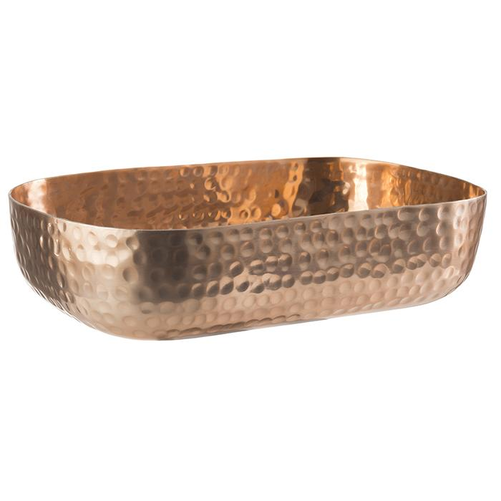 Miska z aluminium, powierzchnia młotkowana, 1,4 l, 230x155x60 mm, miedziana | APS, 40694
