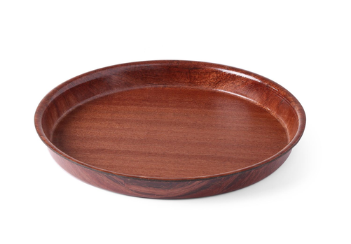 Taca drewniana z wysokim rantem 360 mm, brązowa | HENDI, 507766