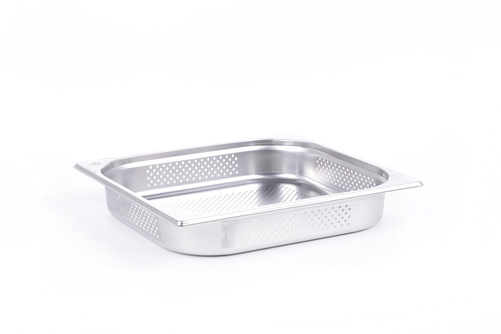 Pojemnik perforowany GN 2/3 65 mm ze stali nierdzewnej | TECHNICA, Platinum Line