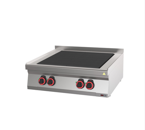 Kuchnia elektryczna 6-płytowa, 15 kW, 1200x700x330 mm, inox, czarna | REDFOX, SPL 70/012 E