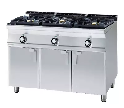 Kuchnia gazowa 3-palnikowa, 27 kW, 1200x700x900 mm, inox | RMGASTRO, PC3- 712 G