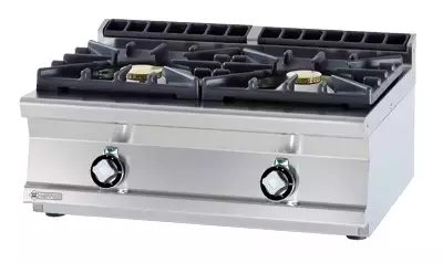 Kuchnia gazowa 2-palnikowa, 17 kW, 800x700x280 mm, inox | RMGASTRO, PC2T - 78 G
