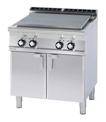 Kuchnia elektryczna żeliwna 4-polowa z szafką, 10 kW, 800x700x280 mm, 400 V, inox | RMGASTRO, TPT - 78ET