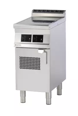 Kuchnia indukcyjna 2-płytowa z szafką, 10 kW, 400x900x900 mm, 400 V, inox, czarna | RMGASTRO, PCI - 94 ETD