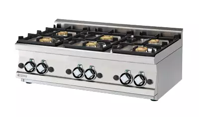 Kuchnia gazowa 6-palnikowa, 27 kW, 1000x600x280 mm, inox | RMGASTRO, PCT - 610 G