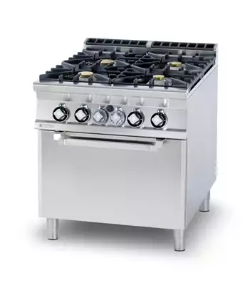 Kuchnia gazowa 6-palnikowa z piekarnikiem elektrycznym, 50,32 kW, 1200x900x900 mm, inox,  | RMGASTRO, CFV6 - 912 GEV