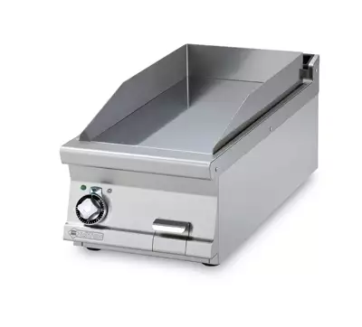 Płyta grillowa elektryczna, ze stali nierdzewnej, gładka, ryflowana, chromowana, 7,5 kW, 400x900x280 mm, inox | RMGASTRO, FTRT-94 ETS