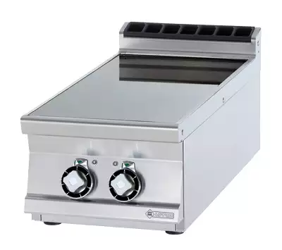Kuchnia elektryczna 2-płytowa, 6,8 kW, 400x900x280 mm, inox, czarna | RMGASTRO, PCCT - 94 ET