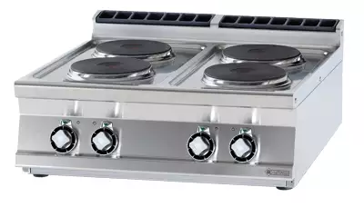 Kuchnia elektryczna 4-płytowa, 14 kW, 800x900x280 mm, inox, czarna | RMGASTRO, PCT - 98 ET