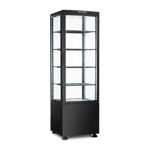 Witryna chłodnicza pionowa czarna z oświetleniem 4xLED, 235 l, 515x485x1690 mm | TECHNICA, Cold Line