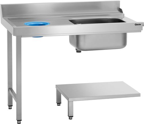 Stół ze zlewem i otworem na odpadki, 1200x720x850 mm | BARTSCHER, 109742