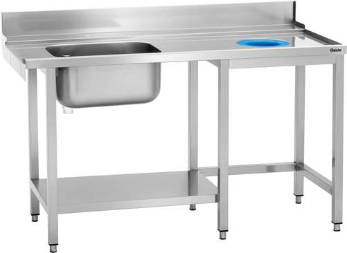 Stół ze zlewem i otworem na odpadki, 1500x730x900 mm | BARTSCHER, 110625