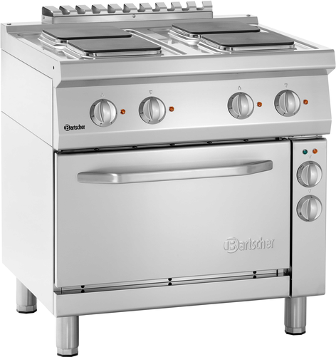 Kuchnia elektryczna 4-płytowa z piekarnikiem elektrycznym, 800x700x850 mm | BARTSCHER, 286326