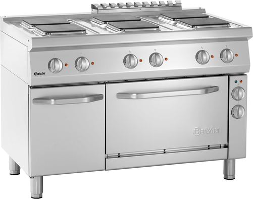 Kuchnia elektryczna 6-płytowa z piekarnikiem elektrycznym, 1200x700x850 mm | BARTSCHER, 286347