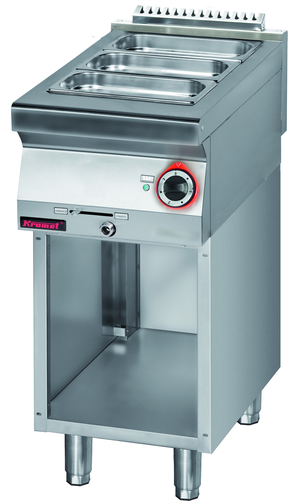 Bemar elektryczny 0,7 kW na podstawie szafkowej otwartej, 400x700x900 mm | KROMET, 700.BE-1.S