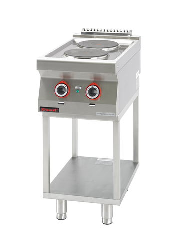 Kuchnia elektryczna 2 płyty okrągłe 2x2,6 kW na podstawie szkieletowej, 400x700x900 mm | KROMET, 700.KE-2.T