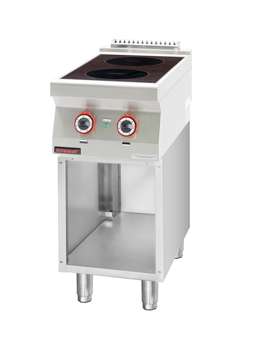 Kuchnia indukcyjna 2x3,5 kW na podstawie szafkowej otwartej, 400x700x900 mm | KROMET, 700.KE-2i/400.S