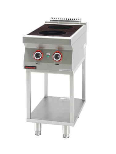 Kuchnia indukcyjna 2x3,5 kW na podstawie szkieletowej, 400x700x900 mm | KROMET, 700.KE-2i/400.T