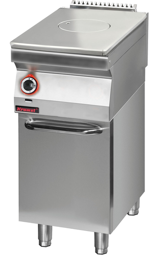 Kuchnia gazowa z płytą grzewczą 400 mm na podstawie szafkowej zamkniętej, 400x700x900 mm | KROMET, 700.KG/I-400.S.D