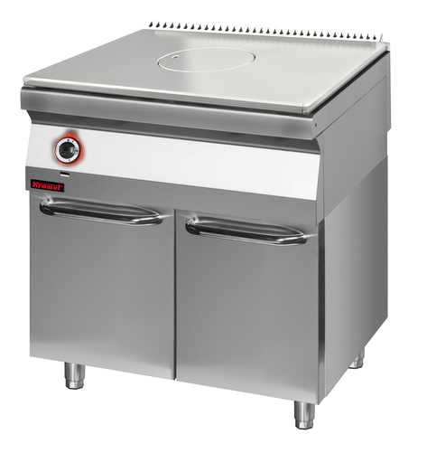 Kuchnia gazowa z płytą grzewczą 800 mm na podstawie szafkowej zamkniętej, 800x700x900 mm | KROMET, 700.KG/I-800.S.D
