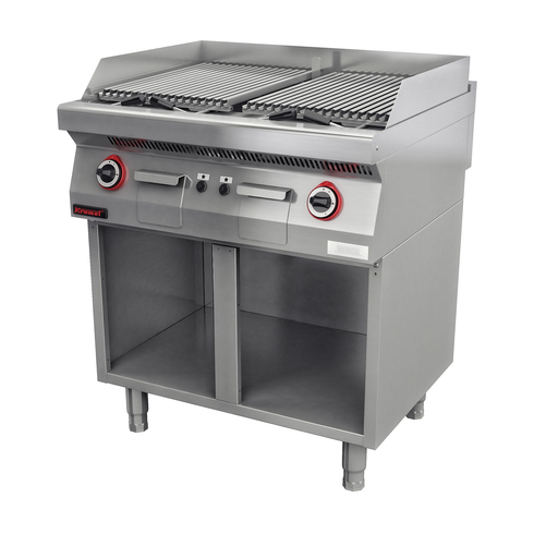 Grill lawowy 14 kW na podstawie szafkowej otwartej, 800x700x900 mm | KROMET, 700.OGL-800.S