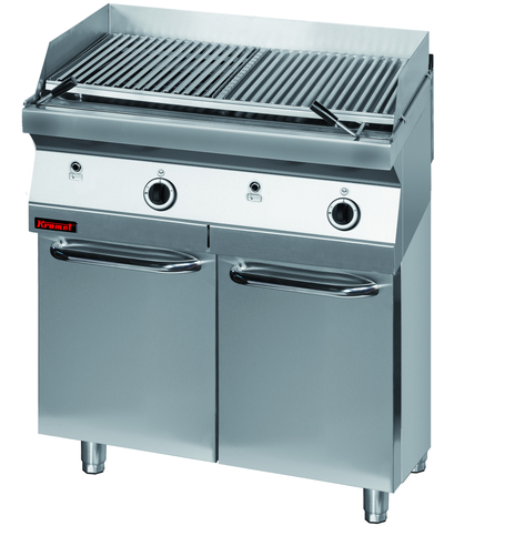 Grill lawowy 14 kW na podstawie szafkowej zamkniętej, 800x700x900 mm | KROMET, 700.OGL-800.S.D