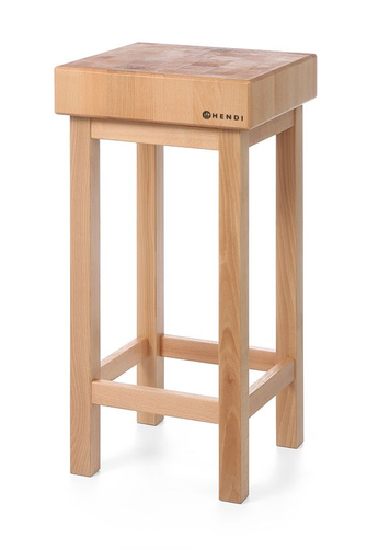 Kloc masarski drewniany na podstawie drewnianej 400x400x110 mm | HENDI, 505618