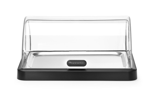 Pojedyncza witrynka chłodząca roll-top, prostokątna, 460x355x220 mm, czarna | HENDI, Duo Uniq