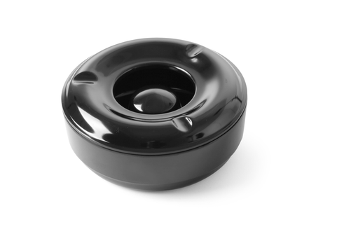 Popielnica z pokrywką, czarna | HENDI, 569757