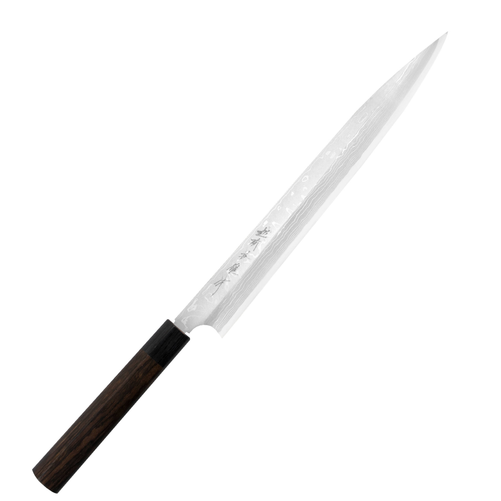 Nóż Yanagi 300 mm | HIDEO KITAOKA, Shirogami Satin Damascus