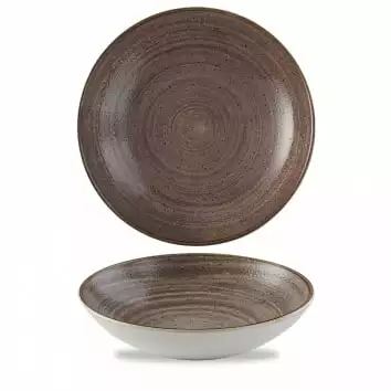 Miska okrągła coupe 1,1 l, 248 mm | CHURCHILL, Stonecast Raw Brown
