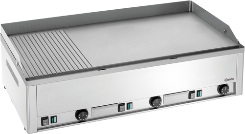 Płyta grillowa elektryczna, gładka, ryflowana, 9 kW, 980x535x290 mm | BARTSCHER, GDP 980E-GR