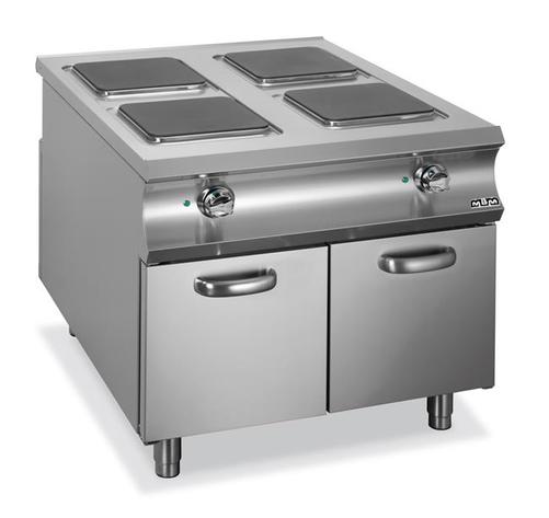 Kuchnia elektryczna 4-płytowa z kwadratowymi płytami na szafce, 13 kW, 900x1100x850 mm | MBM, Domina 1100