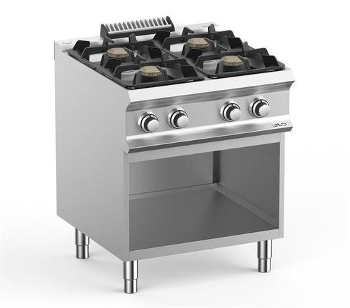 Kuchnia gazowa 4-palnikowa na podstawie otwartej, 28 kW, 700x730x850 mm | MBM, DominaPro 700