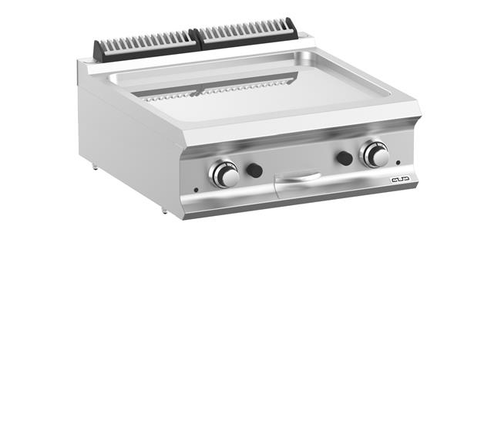 Płyta grillowa gazowa, ze stali nierdzewnej, gładka, nastawna, 14 kW, 700x730x250 mm | MBM, DominaPro 700