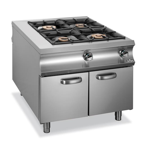 Kuchnia gazowa 4-palnikowa na szafce, 28 kW, 900x1100x850 mm | MBM, Domina 1100