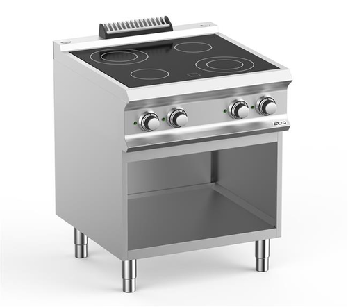 Kuchnia ceramiczna 4-polowa na podstawie otwartej, 8,6 kW, 700x730x850 mm | MBM, DominaPro 700