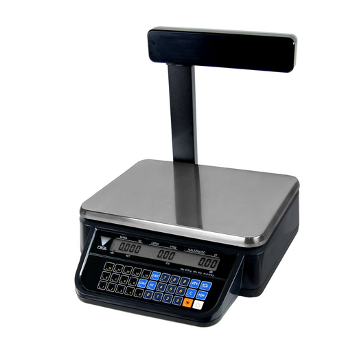 Waga kalkulacyjna dwudziałkowa do 15 kg, 336x350x382 mm, czarna, z legalizacją i wysięgnikiem | DIGI, DS 781PR RS BK