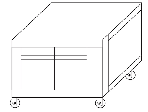 Podstawa z komorą rozrostu na kołach, wysokość 800 mm | MORETTI FORNI, MFP120CSL80
